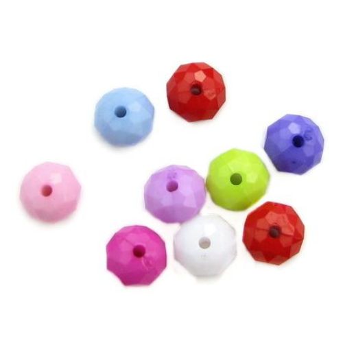 Solid Faceted Abacus Bead for DIY Accessories, 8x5 mm, Hole: 1.55 mm, MIX - 50 grams