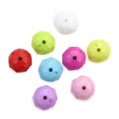 Solid Faceted Abacus Bead, 10x7 mm, Hole: 1 mm, MIX - 50 grams ~ 130 pieces