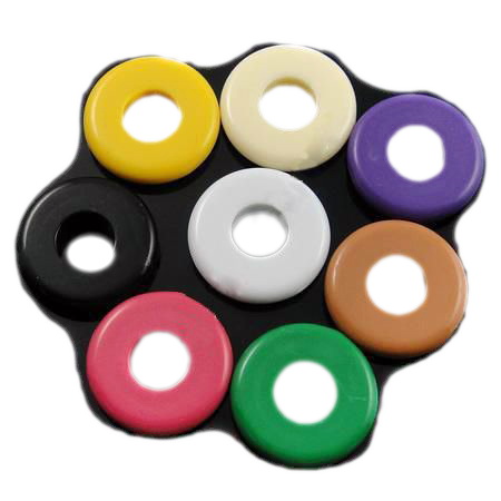 Solid Color Acrylic Beads Round flat 25x5 mm hole 10 mm thick MIX ~ 23 pieces -50 grams