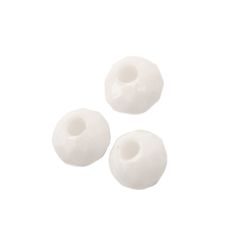 Dense Abacus Bead for DIY Accessories and Decoration, 4x3 mm, Hole: 1 mm, White - 20 grams ~ 880 pieces
