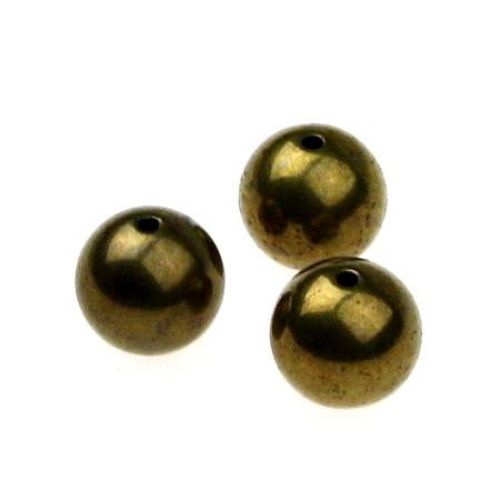 Solid Plastic Ball for DIY Jewelry Accessories, 16 mm, Hole: 1 mm, Antique Bronze -20 grams