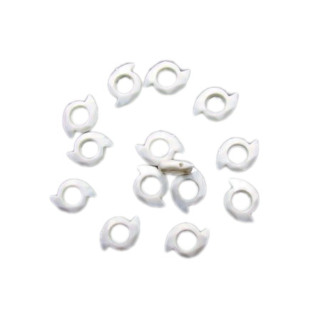 Solid Plastic Bead / Figurine, 18x16x5 mm, Hole: 1 mm, White -50 grams ~ 75 pieces
