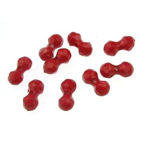 Bead tight figurine 11x5 mm hole 1 mm red - 50 grams ~ 270 pieces