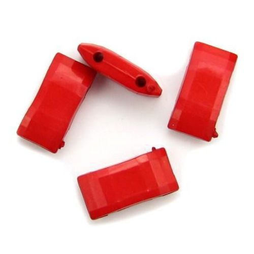 Bead tight divider 9x18x5 mm with 2 holes x 2 mm red - 50 grams ~ 70 pieces