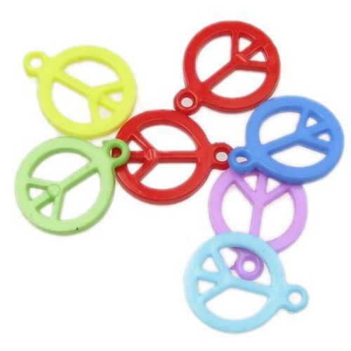 Bead solid PEACE 15 mm hole 1.5 mm color -50 grams