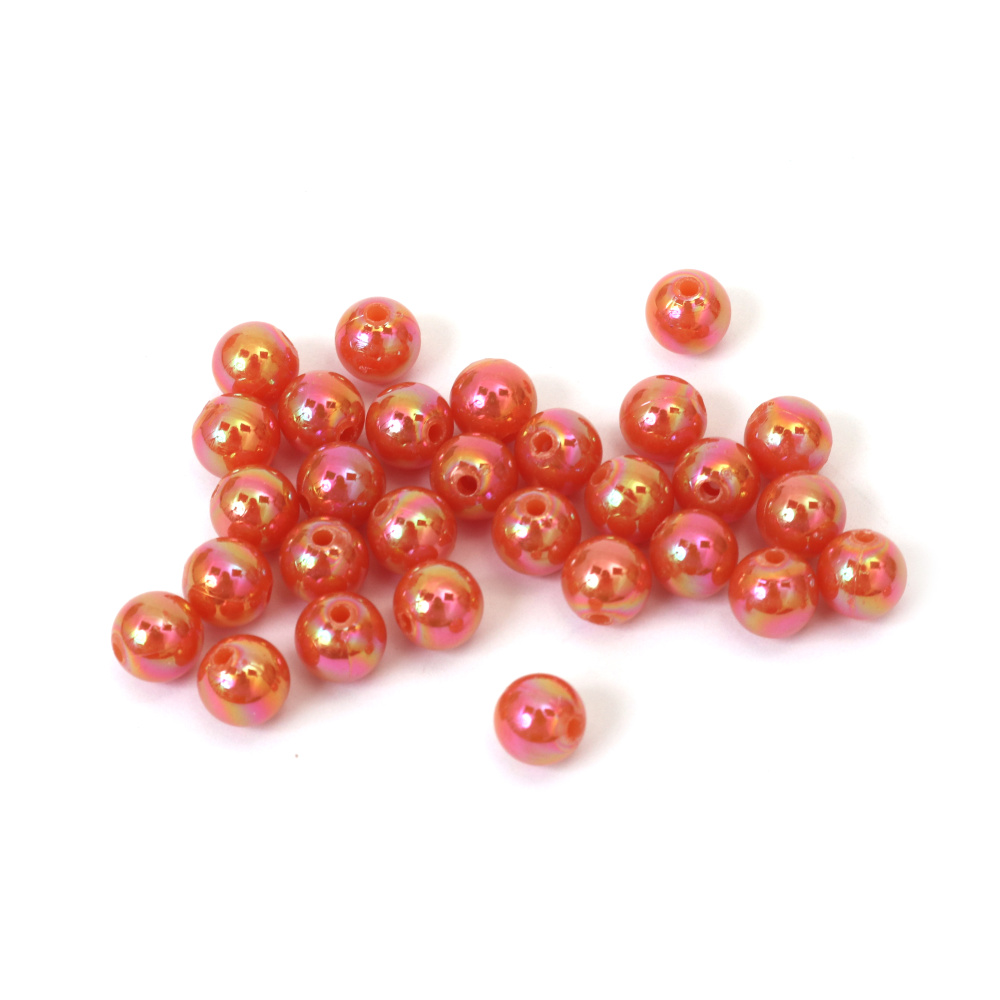 Mărgele dense în formă de bilă, gaură de 8 mm, culoare caramel curcubeu, 20 grame ~78 bucăți