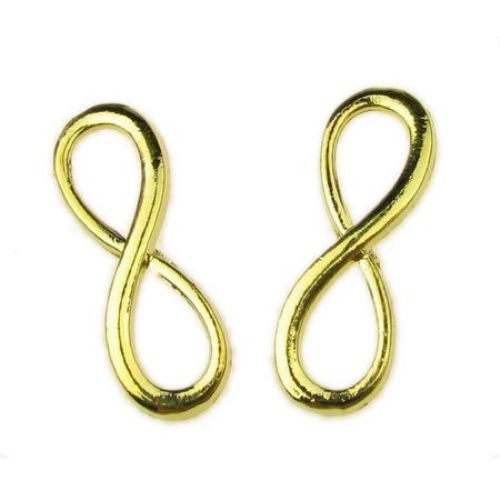 Connecting metal element  infinity 30x10x2 mm mm color gold -2 pieces