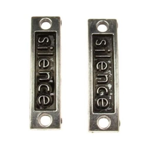 Connecting element metal SILENCE 35x10x5 mm hole 3 mm color old silver -2 pieces