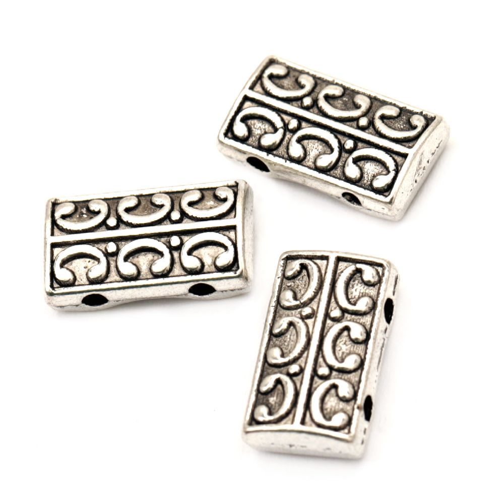 Metal Connector Tibetan Style, 14x8x3 mm, Hole: 2 mm, Old Silver, 10 pieces