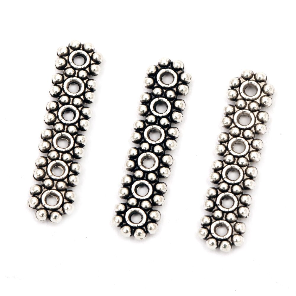 Metal Spacer Beads 20x5 mm hole 1 mm color old silver -20 pieces