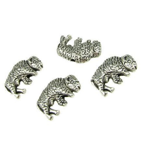 Metal Bead ram 16x10x3 mm hole 1 mm color old silver -10 pieces