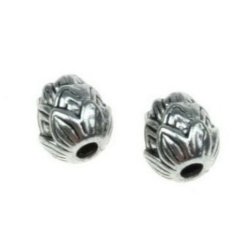 Metal Lotus Bead Tibetan Style, 8x7x7 mm, Hole: 2 mm, Old Silver -2 pieces