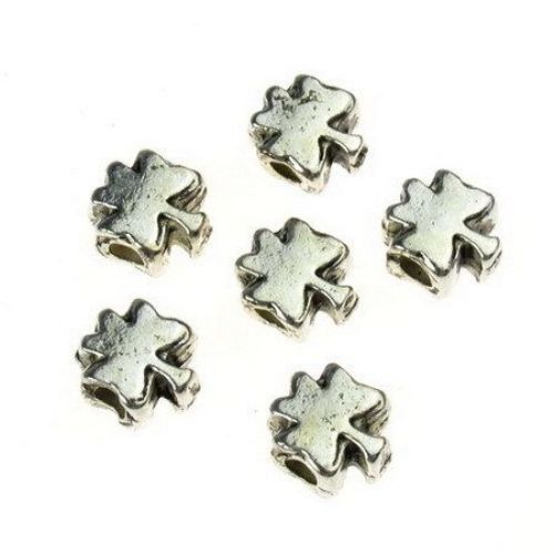 metal bead sheet 10x8x5 mm hole 3 mm color old silver -6 pieces