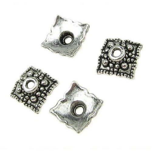 Bead metal hat 8.5x2 mm hole 1 mm color old silver -20 pieces