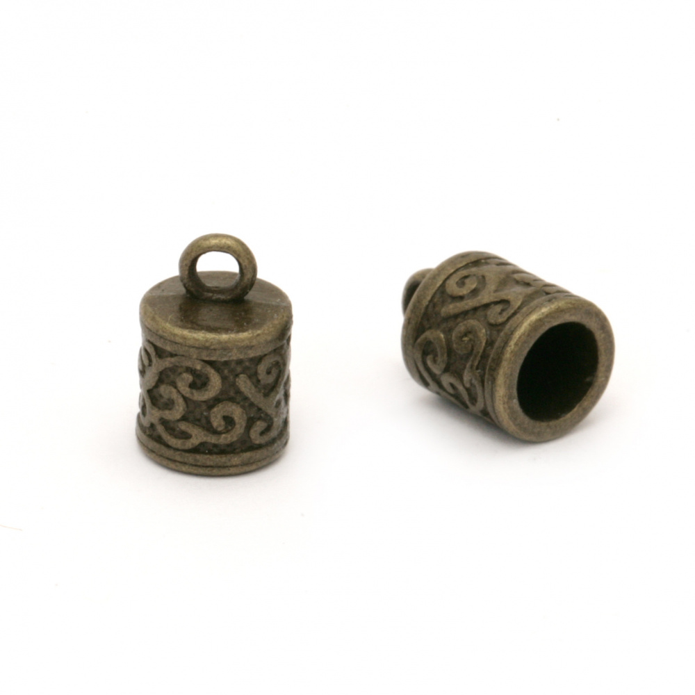 Bead caps13x8.5x8.5 mm hole 2 mm color antique bronze -4 pieces