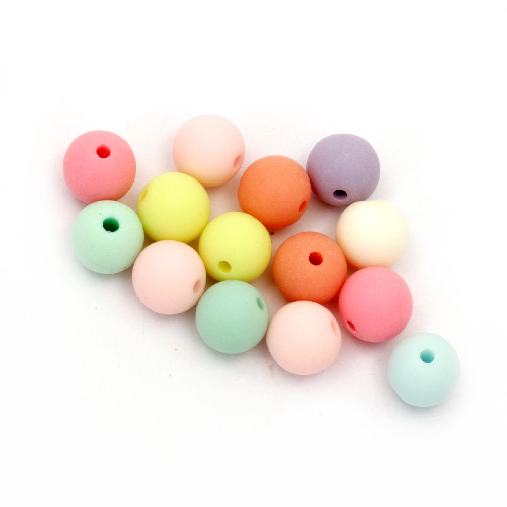 Bead solid ball 10 mm hole 2 mm mix -50 grams ~ 85 pieces