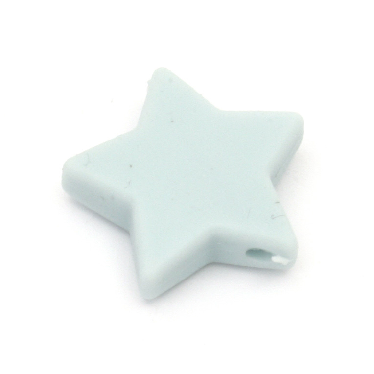 Pentagram silicone star beads 14x13x8 mm hole 2.5 mm color blue - 2 pieces