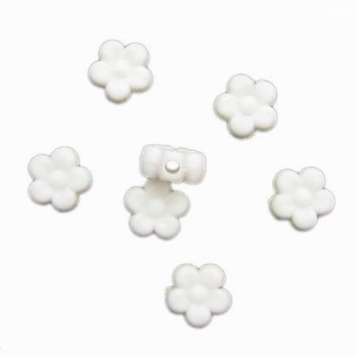 Opaque Flower Bead for Handmade Jewelry and Decoration, 9x4 mm, Hole: 2 mm, White - 50 grams ~ 255 pieces