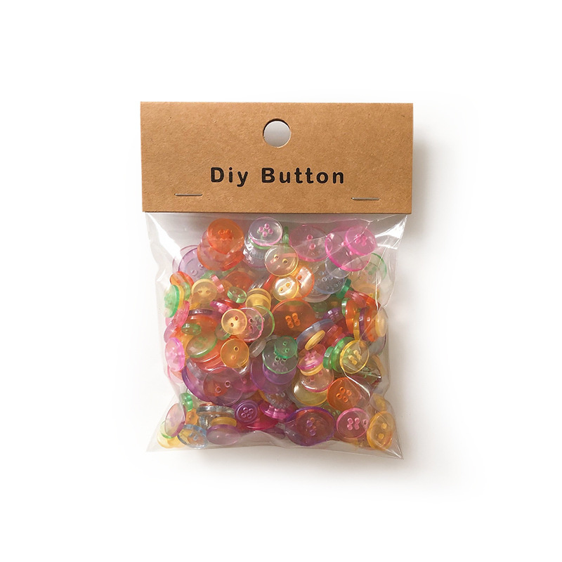 Transparent Plastic Buttons for Decoration / 9-35 mm / MIX - 150 grams