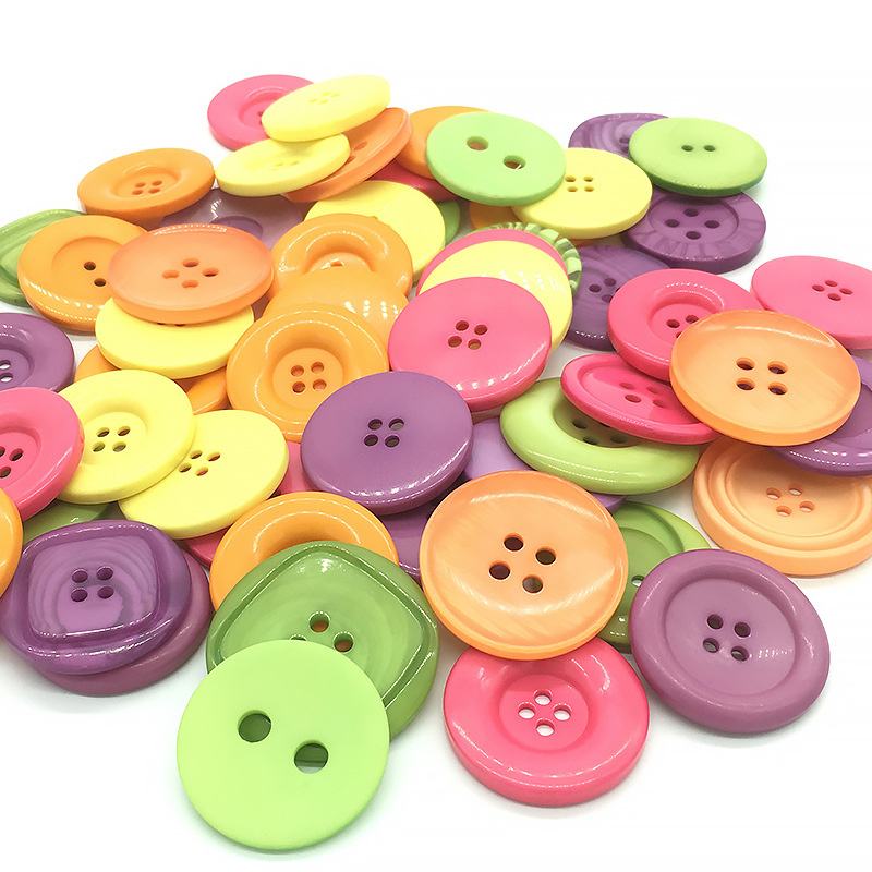 Plastic Buttons for Decoration / 9-30 mm / ASSORTED Shapes and Colors - 300 grams