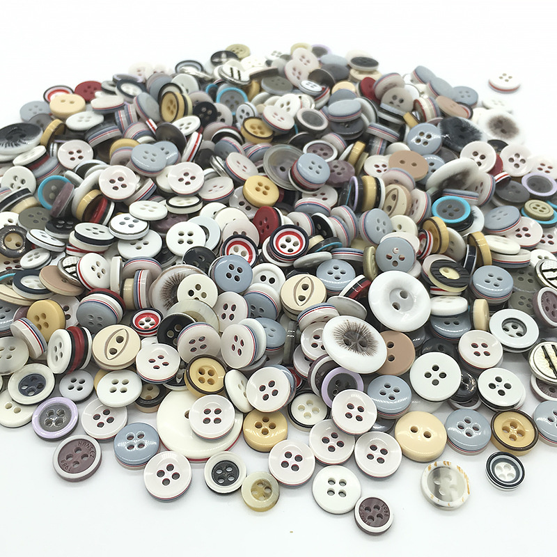 Plastic Buttons for Decoration / 9-20 mm / Multicolored - 300 grams