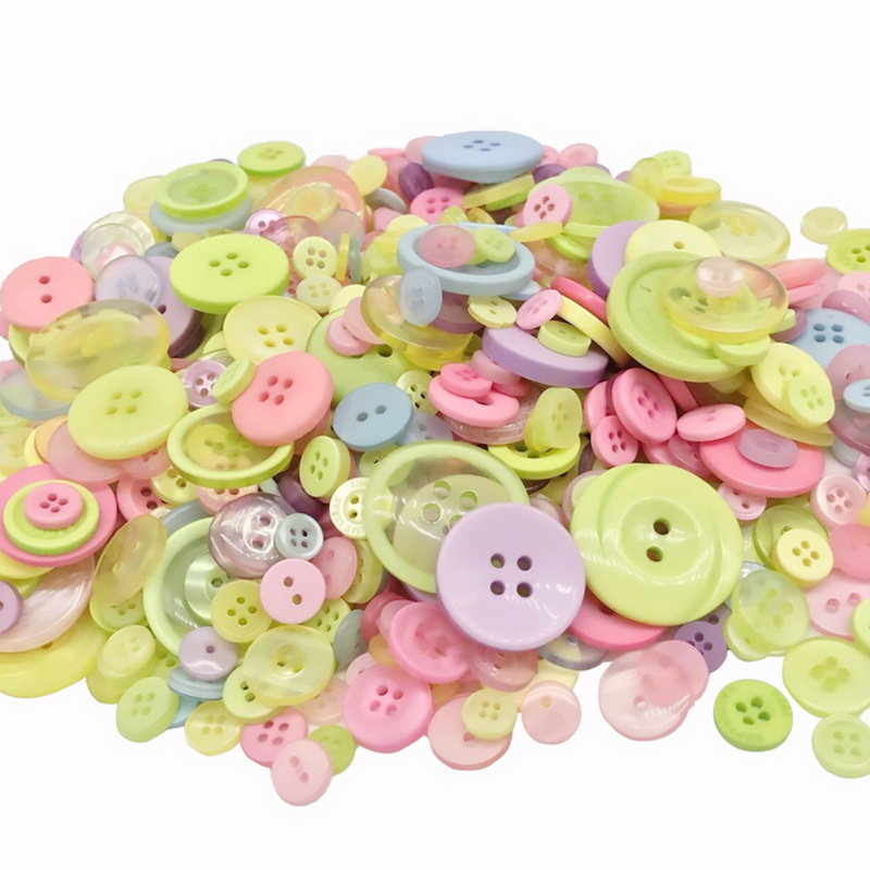 Plastic Buttons for Decoration /  9-30 mm / MIX - 300 grams