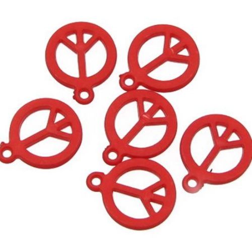 Bead tight PEACE 15 mm hole 1.5 mm red -50 grams