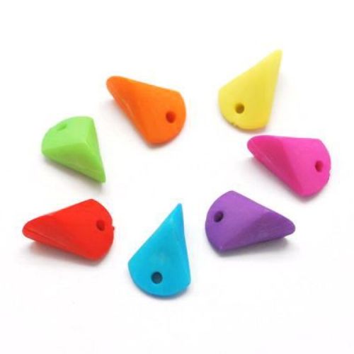 Bead densely matte cone 14x10x10 mm hole 1.5 mm MIX -50 grams ~ 160 pieces