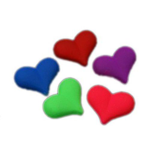 Acrylic heart bead for jewelry making 23x18x10 mm hole 1 mm pastel electric color - 10 pieces ~ 20 grams