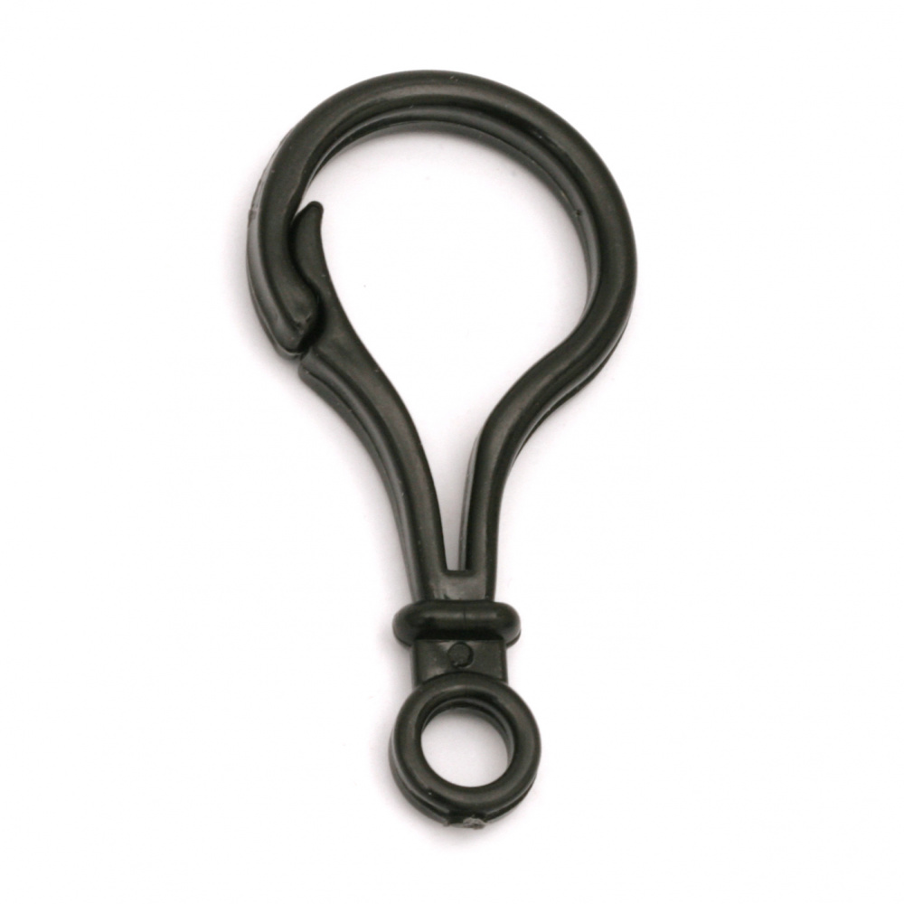 Plastic Key Holder / 51x25x3 mm /  Black - 10 pieces