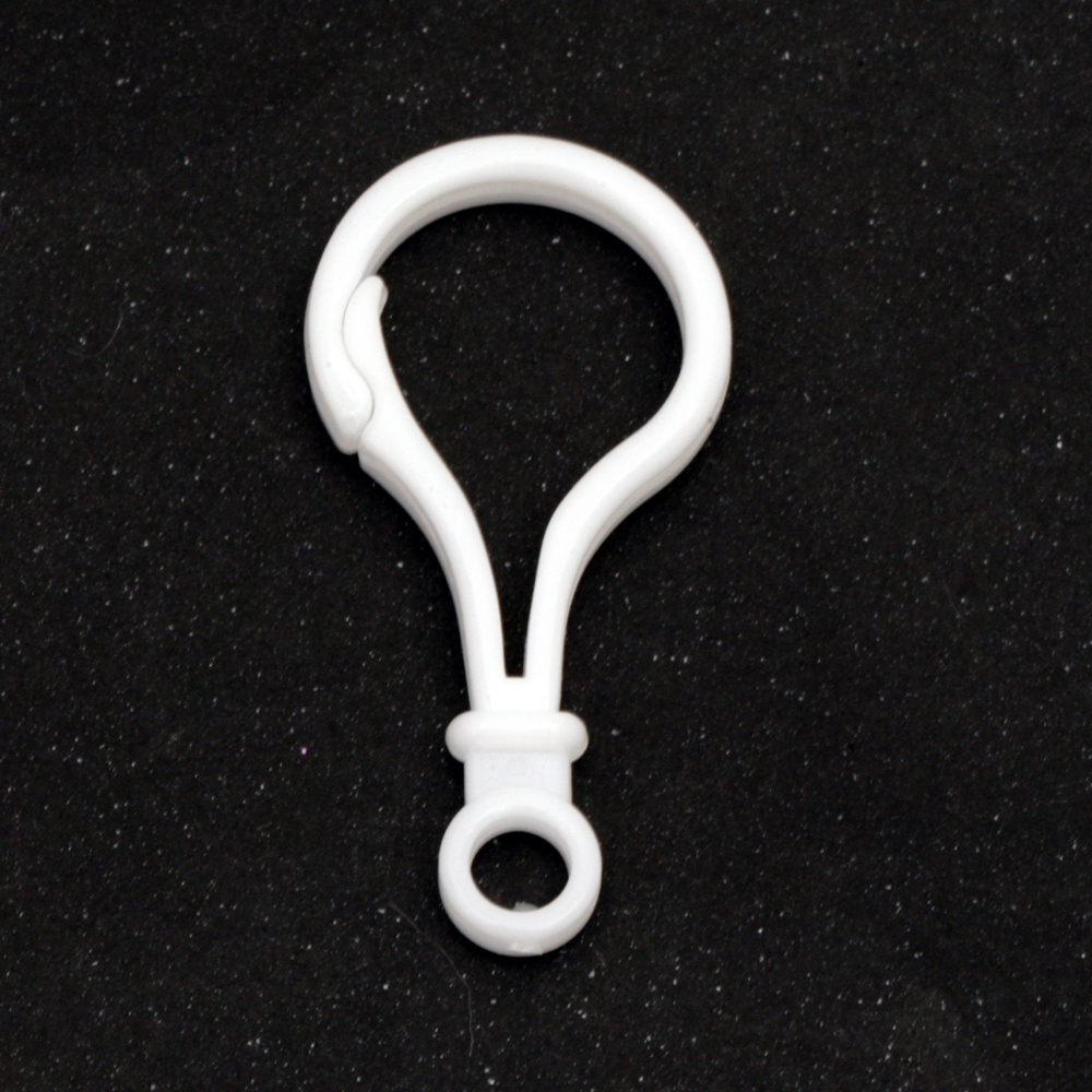 Plastic Key Holder / 51x25x3 mm /  White - 10 pieces