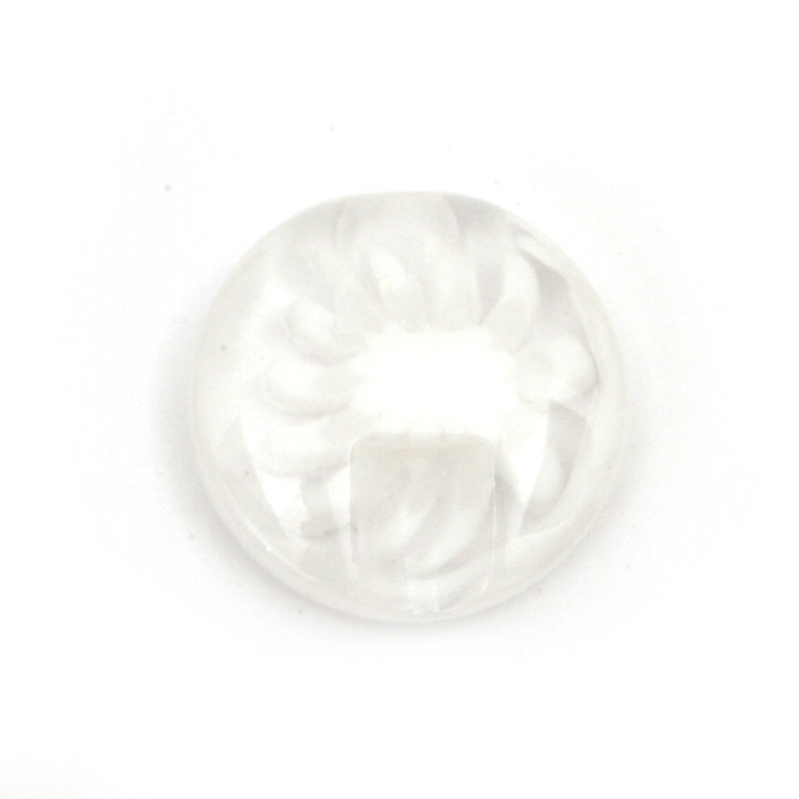 Копче пластмаса цвете 14x4 мм дупка 1 мм бяло -20 броя