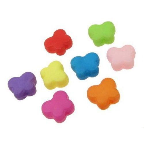 Butterfly solid matte 9x11x5 mm hole 1 mm colored -50 grams ~ 160 pieces