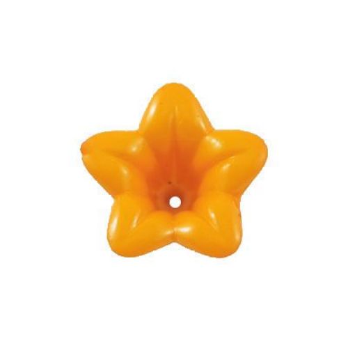 Bead solid flower 18x18x12 mm hole 2 mm orange -20 grams ~ 31 pieces