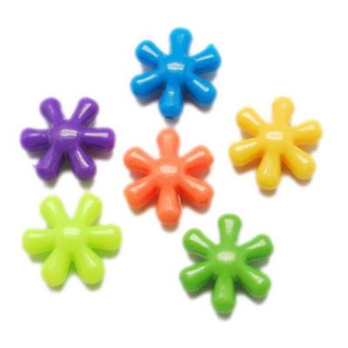 Floare  solida luicos 15x14x6xmm gaură 1,5 mm MIX -50 grame ~ 120 bucăți