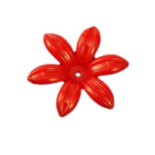 Floare solida luicos 35x8 mm gaură 2 mm roșu -20 grame ~ 15 bucăți