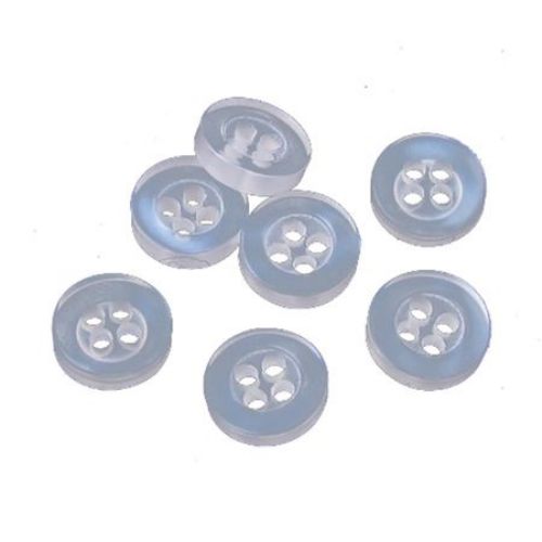 Nasture perla de plastic 9x2,5 mm patru găuri 1 mm alb -20 bucăți