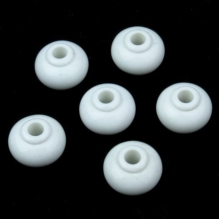 Bead tight 12x16 mm hole 4 mm white -50 grams