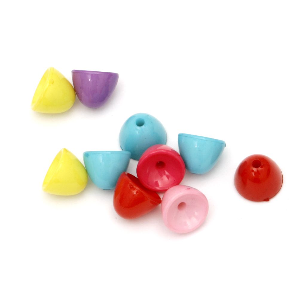 Acrylic Beads Solid Shiny Color Hat 12x9mm Hole 2mm MIX -20g ~ 33pcs