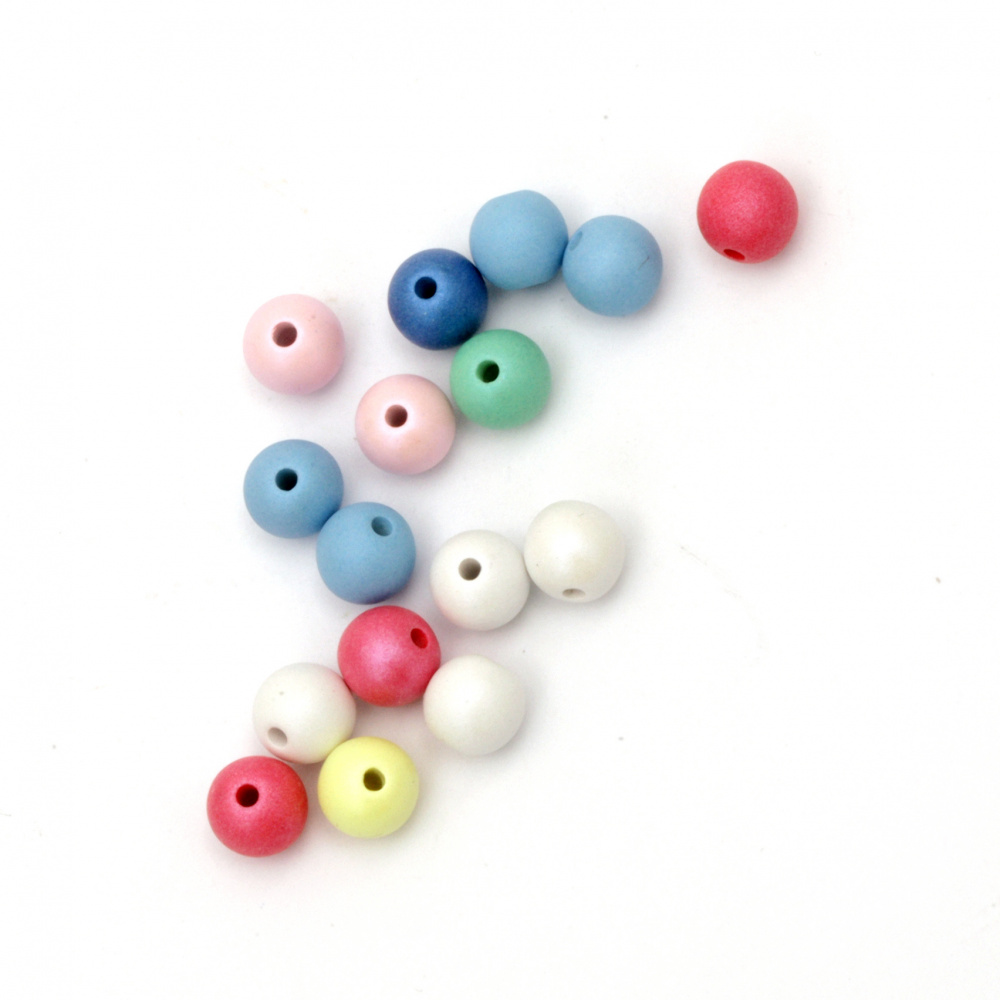 Bead solid ball matte 8 mm hole 1 mm mix arc -20 grams ~ 76 pieces