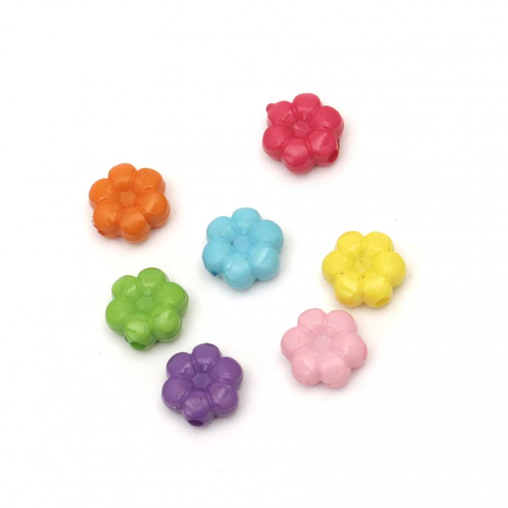 Bead solid flower 11x10x5 mm hole 2 mm MIX -50 grams ± 157 pieces