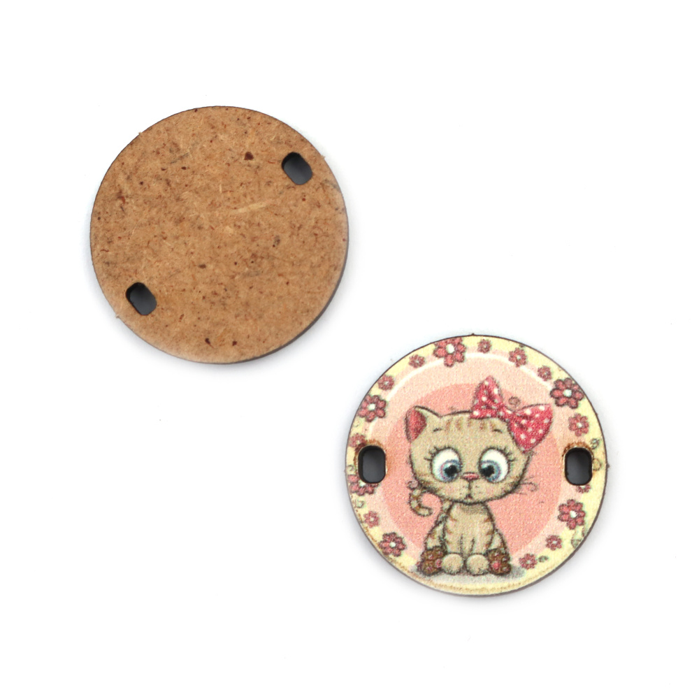 Cute Link Element for Baby and Children's Accessories / Kitten, 25x2 mm, Hole: 2x3 mm - 5 pieces