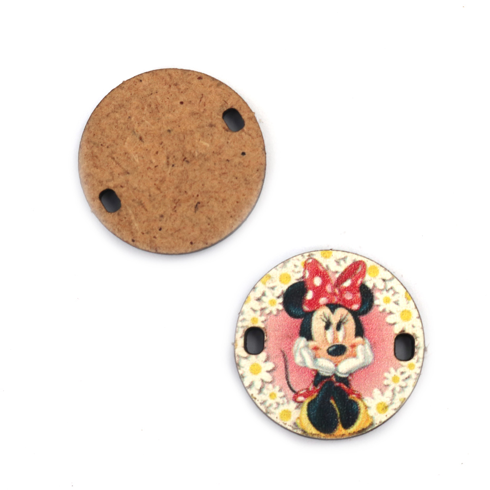 Cute Cartoon Link Element / Minnie Mouse, 25x2 mm, Hole: 2x3 mm - 5 pieces