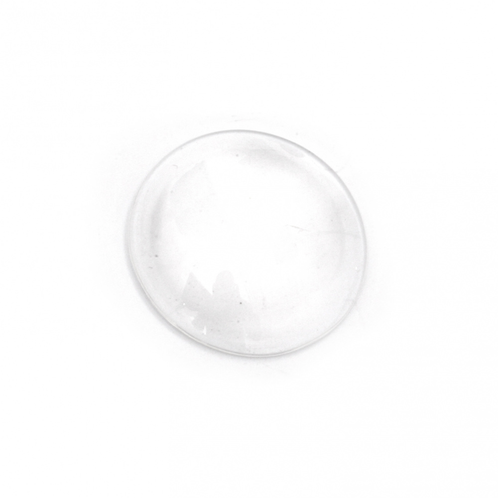 Мънисто за лепене стъкло тип кабошон полусфера 25x6 мм прозрачна -10 броя