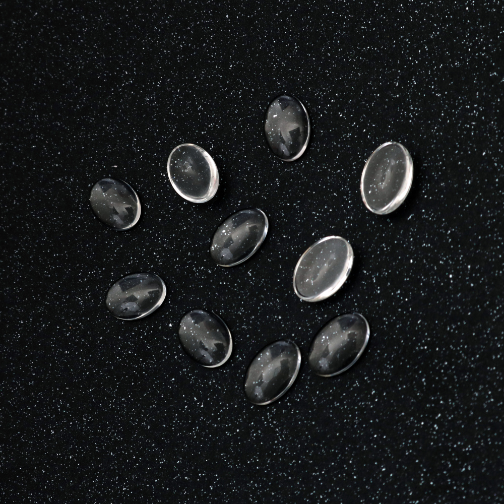 Margele pentru lipirea sticlei tip cabochon emisfer 10x14x4 mm transparent -10 bucăți