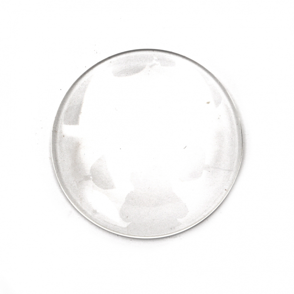 Cabochon Beads for glas, Half Round for Gluing, DIY, Clothes, Jewellery hemisphere 35x7 mm transparent -2 pieces
