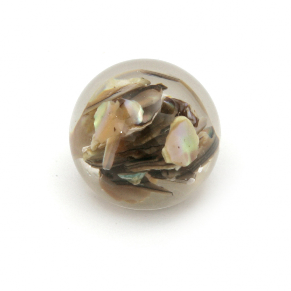Cabochon gluing bead 20x17 mm transparent mother-of-pearl