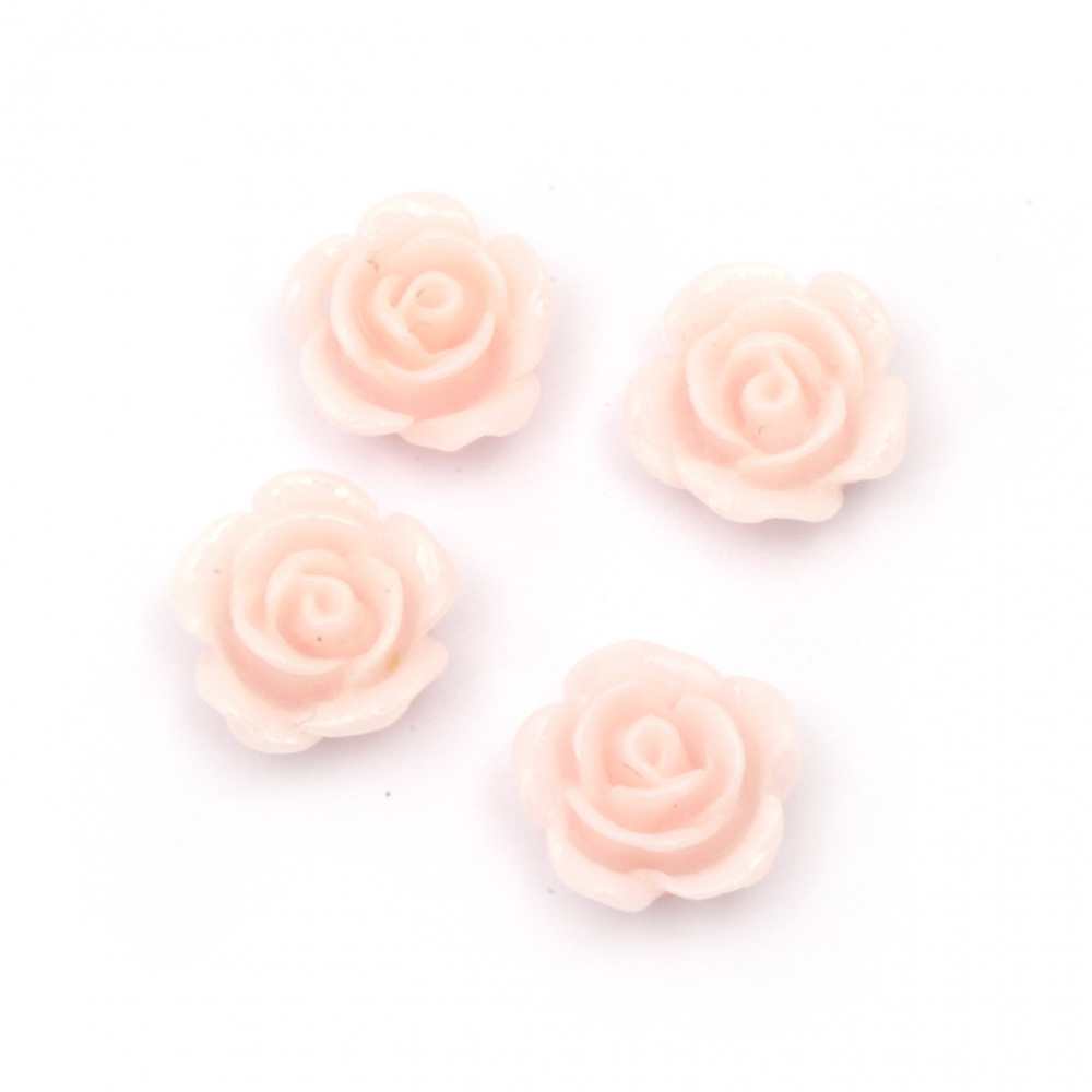 Margele de cauciuc tip cabochon trandafir 10x5,5 mm culoare roz -20 bucăți