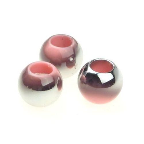 Margele solida negru UV acoperire 20x16 mm gaură 10 mm roz -20 g