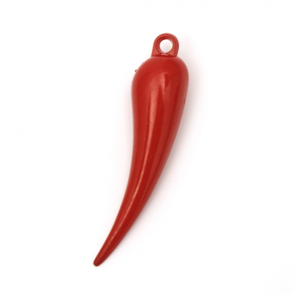 Solid Pendant pepper 69x16x15 mm hole 4 mm color red -50 grams ± 9 pieces